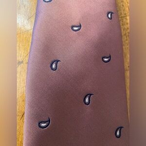 Manhattan Mens Silk Tie Necktie Mauve Blue Paisley 55”